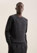 seidensticker Gebreide trui Regular Lange mouw ronde hals met kabelpat...