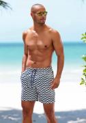 s.Oliver RED LABEL Beachwear Zwemshort Jeason in golfontwerp