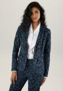 Aniston SELECTED Korte blazer met kleurharmonisch jacquard-bloemenmoti...