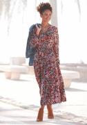 Lascana Maxi-jurk met bloemenprint en v-hals, zomerjurk
