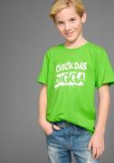 KIDSWORLD T-shirt Sprücheshirt: CHECK DAS DIGGA Korte mouwen, basic pa...