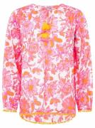 Zwillingsherz Shirtblouse Vlinder met bloemenpatroon, franjes en pompo...