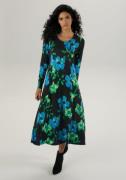 Aniston SELECTED Midi-jurk met bloemenprint in vervaagde look