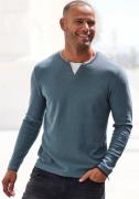 H.I.S Gebreide trui Pullover met hoogwaardige halsafwerking in double-...