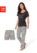 Vivance Dreams Pyjama met luipaardprint (set, 3-delig, 3-delig)