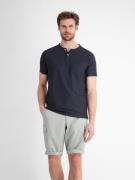 Lerros Shirt met korte mouwen met serafino-kraag en knoopsluiting