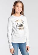 KIDSWORLD Shirt met lange mouwen Spreukshirt Langarm, getailleerde sni...