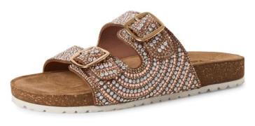 Tamaris Slippers , zomerschoen, slippers bezet met fonkelende siersten...
