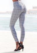 Lascana Legging met ingestrikt ruitpatroon