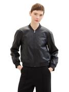 Tom Tailor Denim Blouson Bomberjack van kunstleer met insteekzakken