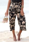 Lascana Culotte met bloemenprint, stoffen broek, stretch (Met een bind...