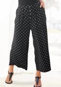 Lascana Culotte met stippenprint en zakken, elastische tailleband, 7/8...