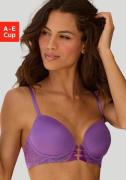Lascana Push-up-bh Eleonora met fijne vetersluiting in satijnlook en l...