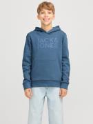 Jack & Jones Junior Hoodie JJECORP met print, kangoeroezak, onderhouds...