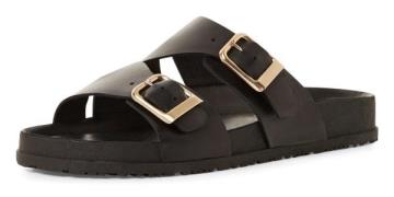 Tamaris Slippers , plateau, zomerschoen, strandschoen met gouden gespe...