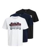 Jack & Jones PlusSize T-shirt JJELOGO TEE SS 2 COL AW25 3PK MP PLS (se...