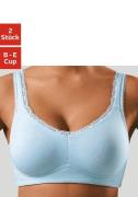 Petite fleur Soft-bh zonder beugels, met kanten randjes (Set van 2)