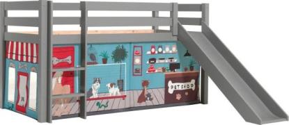 Vipack Speelbed Pino, massief dennenhout, met lattenbodem en textielse...