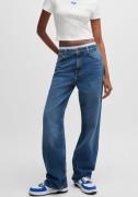 HUGO Blue Straight jeans Elyah Straight fit jeans met hoge taille, lan...