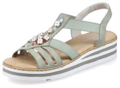 Rieker Sandalen zomerschoen, sandaal, sleehak, met decoratieve element...