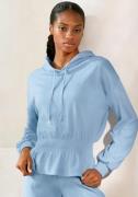 Lascana Hoodie met elastische rimpeling in de taille, loungewear