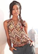 Lascana Top met etnische print en v-hals, blouseshirt