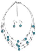 Firetti Oorring- en kettingenset Blue Crystal met glassteen (set, 3-de...