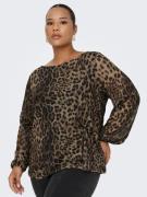 ONLY CARMAKOMA Shirt met lange mouwen CARFOREST LIFE L/S BOATNECK TOP ...