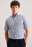 seidensticker Businessoverhemd Slim korte mouwen kentkraag print