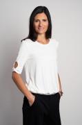 Seidel Moden Shirt met ronde hals met cut-out details, made in germany