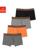 H.I.S Boxershort voor jongens met gemêleerde logo weefband (set, 4 stu...