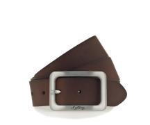 MUSTANG Leren riem Vierkante, matkleurige sluiting, 3,5 cm