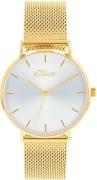 s.Oliver Kwartshorloge Horloge, dameshorloge, analoog, stalen armband