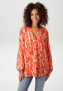 Aniston CASUAL Blouse zonder sluiting met letters gedessineerd