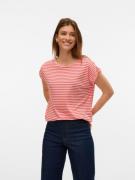 Vero Moda Shirt met ronde hals VMAVA PLAIN SS TOP STRIPE GA JRS NOOS