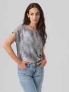Vero Moda Shirt met ronde hals VMAVA PLAIN SS TOP STRIPE GA JRS NOOS