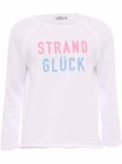 Zwillingsherz Shirt met lange mouwen met geborduurd "strandgeluk"