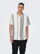 ONLY & SONS Overhemd met korte mouwen ONSCAIDEN SS STRIPE LINEN RESORT...