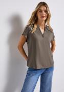 STREET ONE Blouse met korte mouwen Hals met split