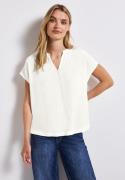 STREET ONE Blouse met korte mouwen Hals met split