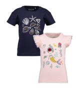 Blue Seven T-shirt met maritieme frontmotieven met glitterdetails (set...