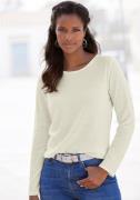 Lascana Shirt met lange mouwen Met streepstructuur in een zachte katoe...