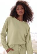 s.Oliver RED LABEL Beachwear Sweatshirt van ribkwaliteit met overhange...