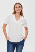 FREEQUENT Blouse met korte mouwen FQYR elastisch, met v-halslijn
