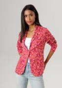 Aniston SELECTED Korte blazer met fantasierijk jacquardmotief
