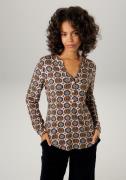 Aniston CASUAL Blouse zonder sluiting met kleurharmonieuze retro-print