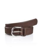 MONTI Leren riem Pavia van nubuckleer met glanzende gesp - 3,5 cm bree...