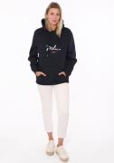 Zwillingsherz Hoodie met "amore"-inscriptie en hartjes op de rug