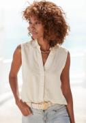 Lascana Top van zachte geweven stof met linnenpercentage, damesblouse ...