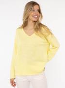 Zwillingsherz Sweatshirt "Positive Mind" met v-halslijn in used look e...